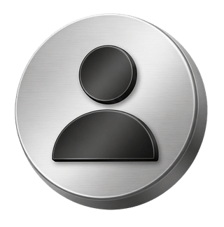 Pe pagina FAQ, iconiță decorativă 3D argintie cu avatar de utilizator